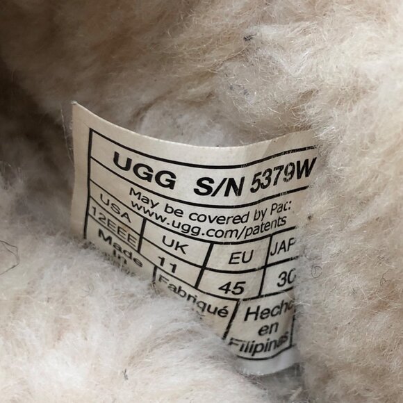 Ugg Slippers Mens 12EEE Ascot Dark Brown Leather Slip On Shoes - Picture 11 of 13